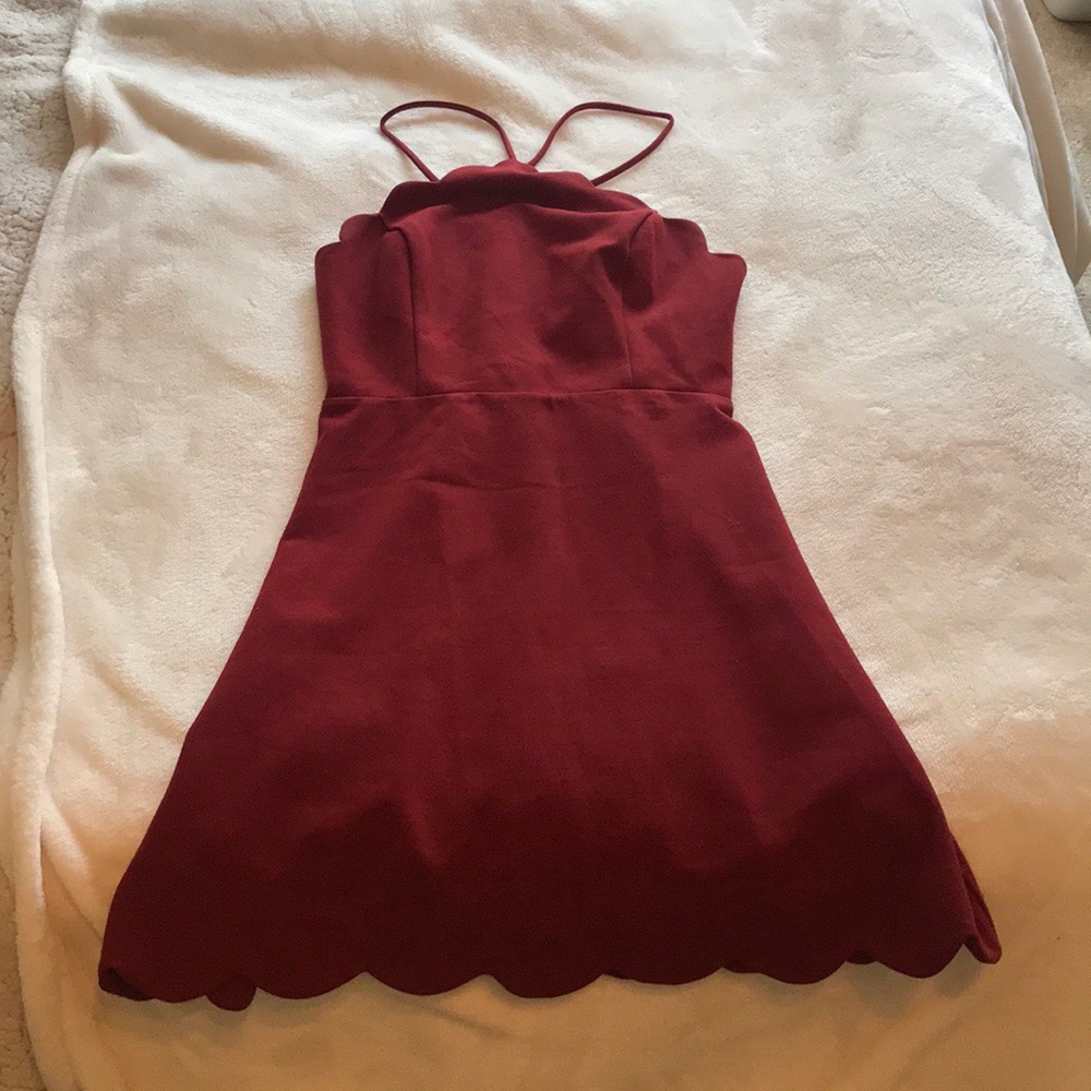 Lush Scalloped Hem Dress